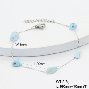 6B4003232vbll-908  Larimar  Stainless Steel Bracelet