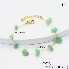 6B4003233vbmb-908  Green Aventurine  Stainless Steel Bracelet