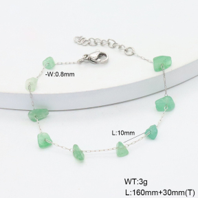 6B4003234ablb-908  Green Aventurine  Stainless Steel Bracelet