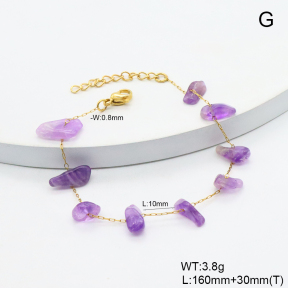 6B4003235vbmb-908  Amethyst  Stainless Steel Bracelet