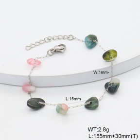 6B4003238vbll-908  Tourmaline  Stainless Steel Bracelet