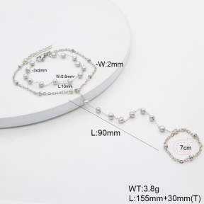 6B4003246vbpb-908  Shell Beads  Stainless Steel Bracelet