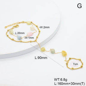 6B4003249bhva-908  Morganite  Stainless Steel Bracelet