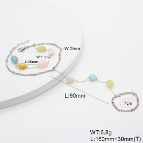 6B4003250vbpb-908  Morganite  Stainless Steel Bracelet