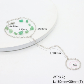 6B4003256bbov-908  Green Aventurine  Stainless Steel Bracelet