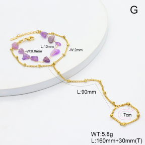 6B4003257vbpb-908  Amethyst  Stainless Steel Bracelet