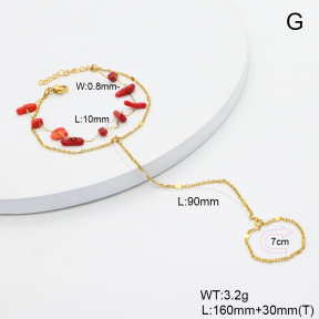 6B4003261bvpl-908  Grass Coral  Stainless Steel Bracelet