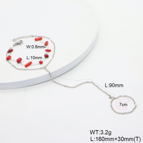 6B4003262abol-908  Grass Coral  Stainless Steel Bracelet