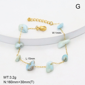 6B4003265bbml-908  Larimar  Stainless Steel Bracelet