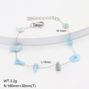 6B4003266vbll-908  Larimar  Stainless Steel Bracelet