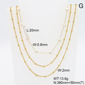 6N3001965vhmv-908  Shell Beads  Stainless Steel Necklace
