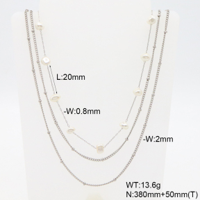 6N3001966vhkb-908  Shell Beads  Stainless Steel Necklace