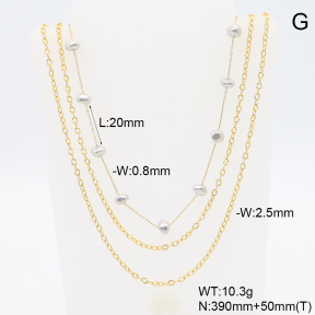 6N3001967vhmv-908  Shell Beads  Stainless Steel Necklace