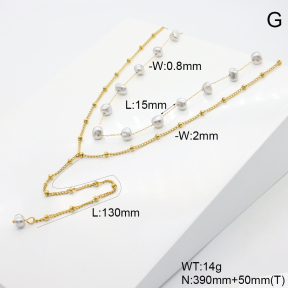 6N3001969vhmv-908  Shell Beads  Stainless Steel Necklace