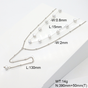 6N3001970vhkb-908  Shell Beads  Stainless Steel Necklace