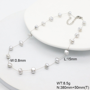 6N3001972bhva-908  Shell Beads  Stainless Steel Necklace