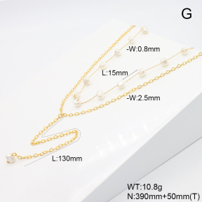 6N3001973vhmv-908  Shell Beads  Stainless Steel Necklace