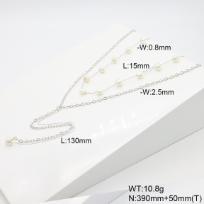 6N3001974vhkb-908  Shell Beads  Stainless Steel Necklace