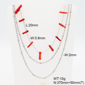 6N4004481vhkb-908  Grass Coral  Stainless Steel Necklace