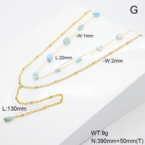 6N4004490vhnv-908  Larimar  Stainless Steel Necklace