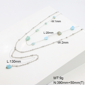 6N4004491ahlv-908  Larimar  Stainless Steel Necklace