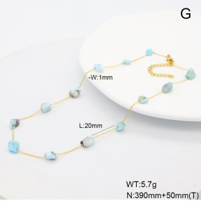 6N4004492bhia-908  Larimar  Stainless Steel Necklace