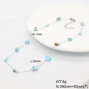 6N4004493vhha-908  Larimar  Stainless Steel Necklace