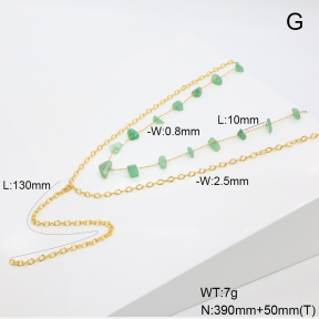 6N4004494vhmv-908  Green Aventurine  Stainless Steel Necklace