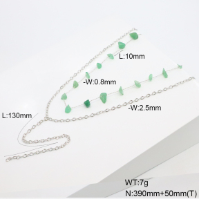 6N4004495vhkb-908  Green Aventurine  Stainless Steel Necklace