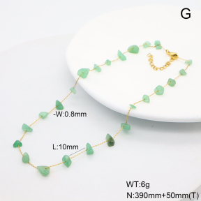 6N4004496vhha-908  Green Aventurine  Stainless Steel Necklace
