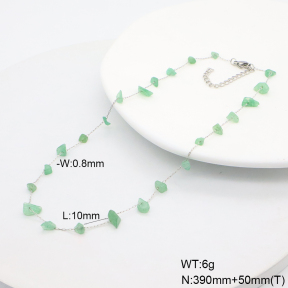 6N4004497bhva-908  Green Aventurine  Stainless Steel Necklace