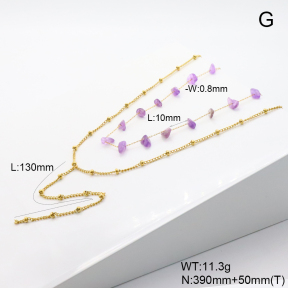 6N4004498vhmv-908  Amethyst  Stainless Steel Necklace