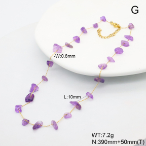 6N4004500vhha-908  Amethyst  Stainless Steel Necklace