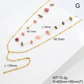 6N4004502vhmv-908  Tourmaline  Stainless Steel Necklace