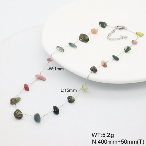 6N4004505bhva-908  Tourmaline  Stainless Steel Necklace