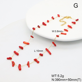 6N4004508vhha-908  Grass Coral  Stainless Steel Necklace