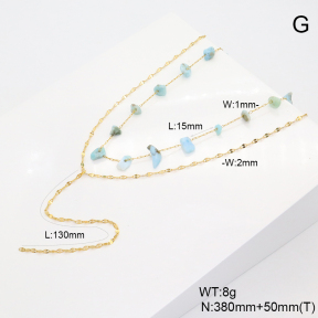 6N4004510vhnv-908  Larimar  Stainless Steel Necklace