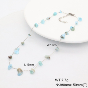 6N4004513vhha-908  Larimar  Stainless Steel Necklace