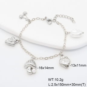 6B3002399vhkb-908  Plastic Imitation Pearl & Czech Stones  Stainless Steel Bracelet