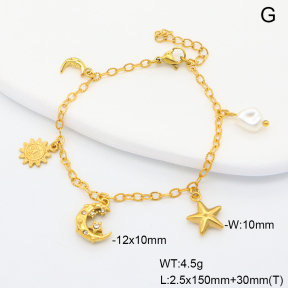 6B3002402ahpv-908  Plastic Imitation Pearl & Czech Stones  Stainless Steel Bracelet