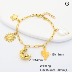 6B3002404ahpv-908  Plastic Imitation Pearl & Czech Stones  Stainless Steel Bracelet