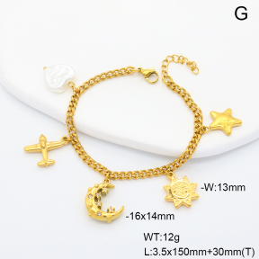 6B3002406ahpv-908  Plastic Imitation Pearl & Czech Stones  Stainless Steel Bracelet