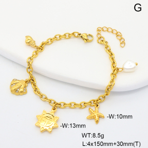 6B3002412vhov-908  Plastic Imitation Pearl & Czech Stones  Stainless Steel Bracelet