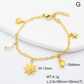 6B3002420vhnv-908  Plastic Imitation Pearl  Stainless Steel Bracelet