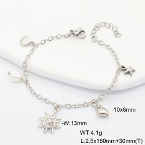 6B3002421ahlv-908  Plastic Imitation Pearl  Stainless Steel Bracelet