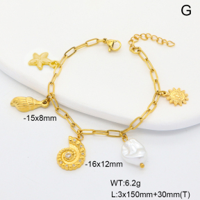 6B3002422vhnl-908  Plastic Imitation Pearl & Czech Stones  Stainless Steel Bracelet