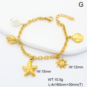 6B3002426aivb-908  Plastic Imitation Pearl  Stainless Steel Bracelet