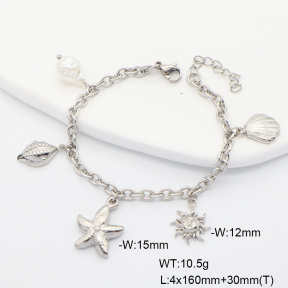 6B3002427vhov-908  Plastic Imitation Pearl  Stainless Steel Bracelet