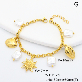 6B3002428ahpv-908  Plastic Imitation Pearl  Stainless Steel Bracelet