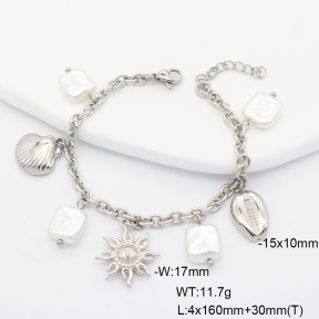 6B3002429vhnv-908  Plastic Imitation Pearl  Stainless Steel Bracelet